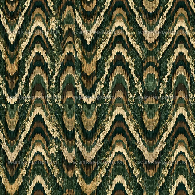 Seamless banded snake skin pattern in green and brown colors — seamless tileable pattern